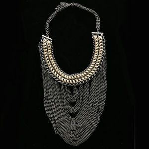 Luxury Necklace Gunmetal/Brown NWOT